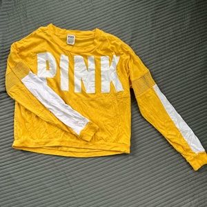 PINK (Victoria Secret) crock top, yellow